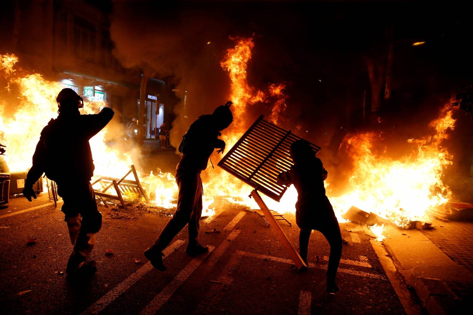 Protest after a verdict in a trial over a banned independence referendum in Barcelona