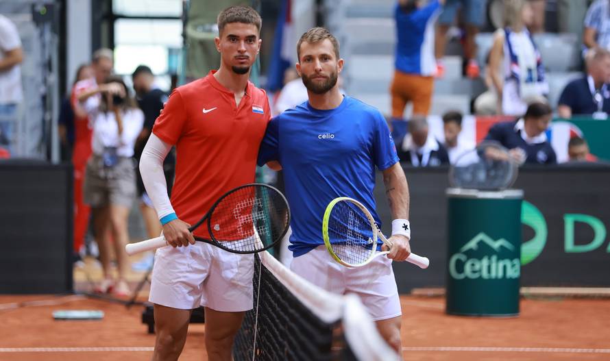 Osijek: Davis Cup, Hrvatska - Francsuka, Dino Prizmić - Corentin Moutet