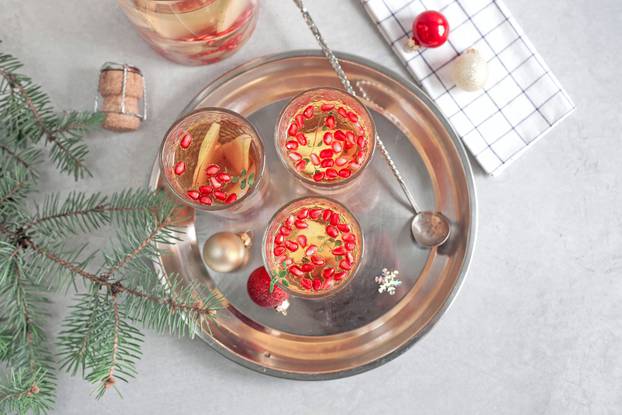 Christmas cocktail  prosecco sangria 