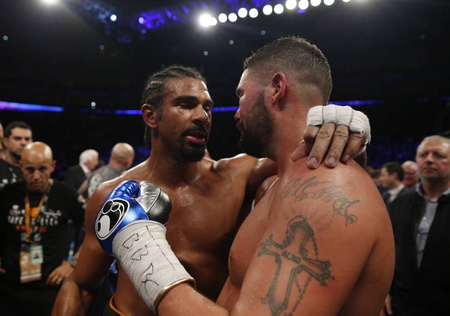 David Haye and Tony Bellew after the fight