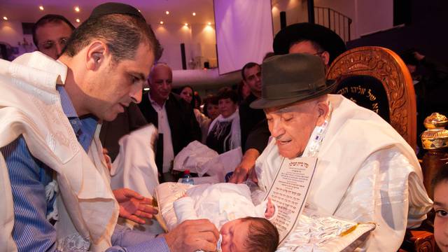 Jewish Circumcision ceremony. Jerusalem. Israel