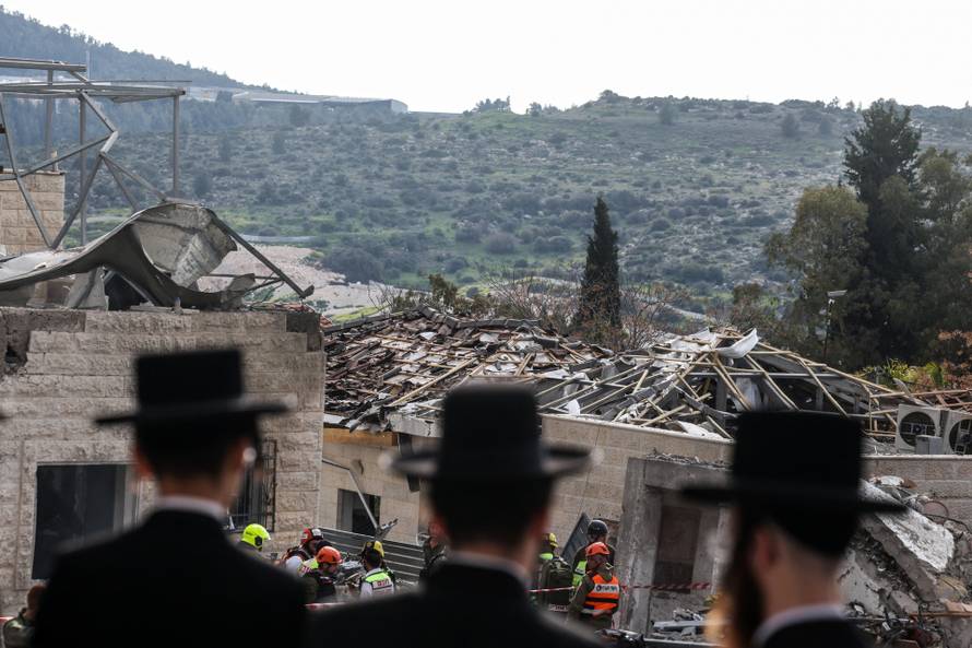 Aftermath of an Iranian strike in Beit Shemesh