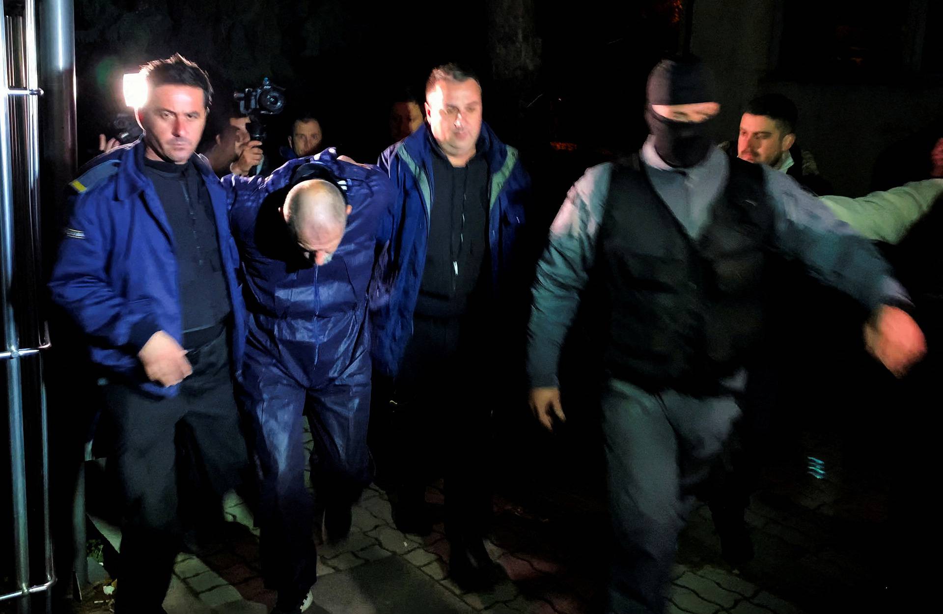 Special police bring the suspects of kidnapping and killing Vanja Gorgievska, 14, to Skopje court to have their custody prolonged