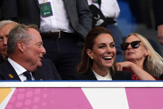 The Princess of Wales in the stands during the Women's Rugby World Cup 2025 pool A match at American Express Stadium, Brighton. Picture date: Saturday September 6, 2025.