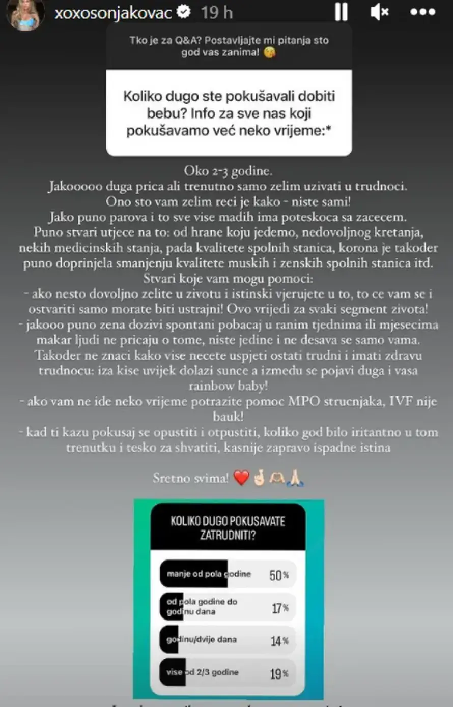 Sonja Kovač otkrila koliko dugo je pokušavala zatrudnjeti: Niste sami, puno parova prolazi to...