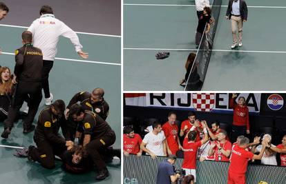 Aktivisti prekinuli Ćorićev meč u Davis Cupu: Vezali se za mrežu, redari ih vukli po terenu