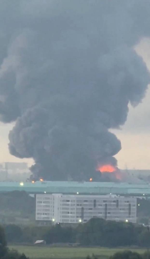Wildberries warehouse in Moscow region on fire after Ukrainian drone attack
