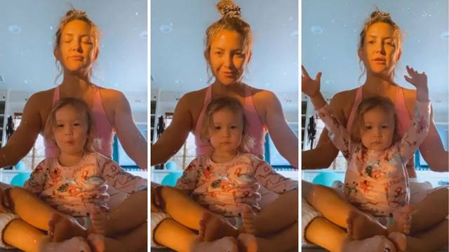 Pogledajte kako Kate Hudson pokušava vježbati jogu s kćeri