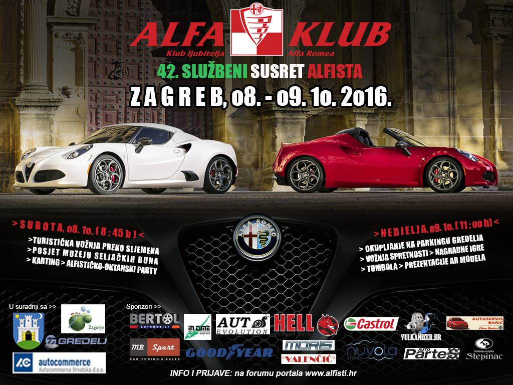 Posjetite  42. međunarodni susret kluba ljubitelja Alfa Romeo