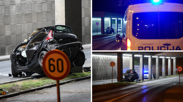 FOTO Stravične slike u Zagrebu: Smrskani Citroen na Aleji Bologne omotao se oko stupa