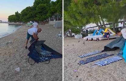 VIDEO U Makarskoj i na kraju kolovoza rezervacije na plaži: Komunalci u zoru sve 'počistili'