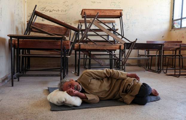 A man from Bedouin families who left Sweida Governorate as part of an agreement between the Syrian government and Druze militants, in Deraa Governorate
