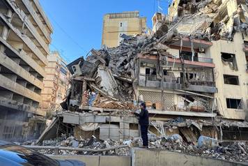 Aftermath of strikes on Beirut's southern suburbs