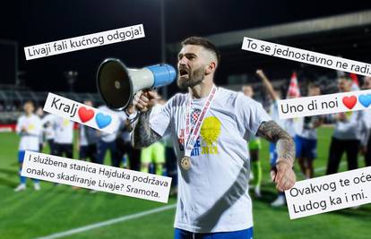 Hajduk nije osudio Livajin potez u Rijeci, navijači pišu: Prgav ne znači pivati pismu ko huligan