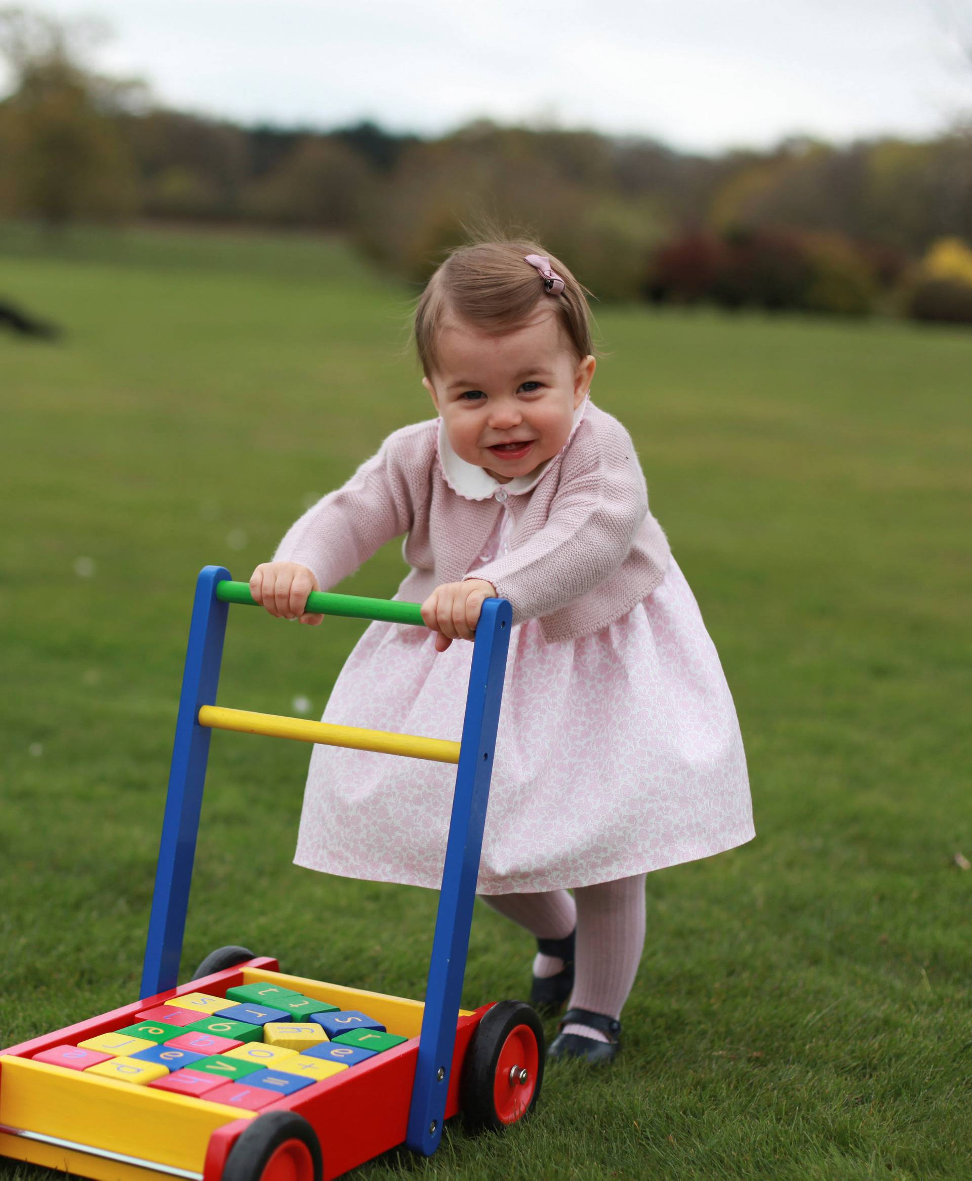 Britain's Princess Charlotte poses for a photograph in this undated photograph taken by her mother, Catherine, Duchess of Cambridge, at Anmer Hall in Norfolk