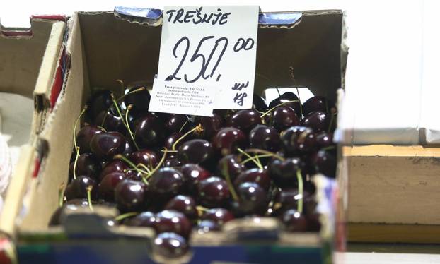 Zagreb: Prve ovogodišnje trešnje na Dolcu se prodaju za 250 kn po kilogramu