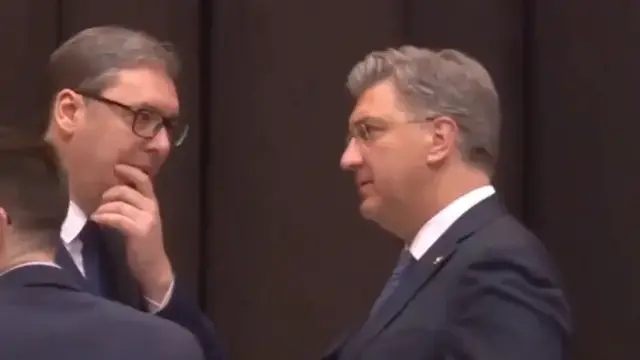 VIDEO Uhvatile ih kamere: Vučić i Plenković razgovarali u Tirani
