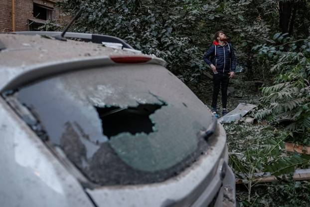 Aftermath of a Russian missile and drone attack in Kyiv