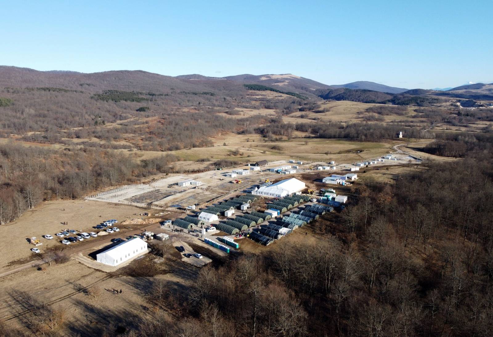 General view of migrant camp Lipa near Bihac