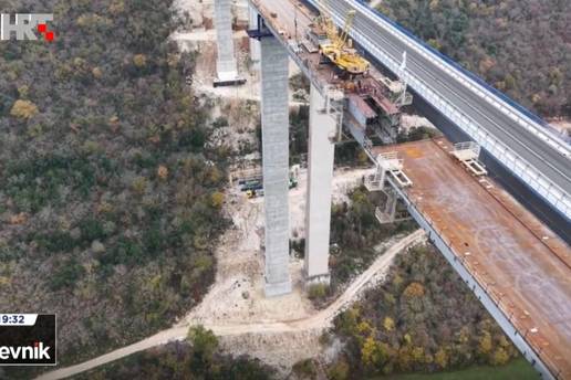 Spojen zadnji element vijadukta Limska Draga na zapadnom kraku ipsilona: Dug 552 metra