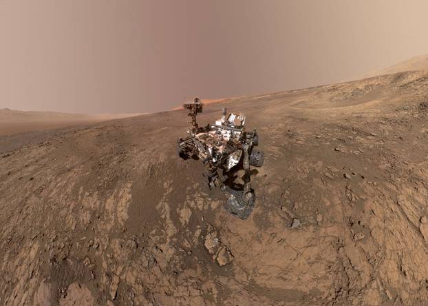 FILE PHOTO: A handout photo of a "self-portrait" of NASA's Curiosity Mars rover shows the vehicle on Vera Rubin Ridge on the planet Mars, which the rover has been investigating for the past several months