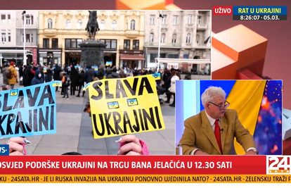 Burda u studiju 24sata: 'Danas i Hrvatska prosvjeduje protiv ruske agresije. Zaustavimo rat'