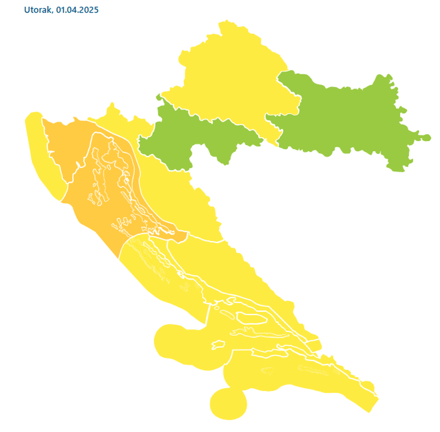 Zbog orkanske bure na snazi je alarm za skoro cijelu Hrvatsku: Na najvišim vrhovima i snijeg!
