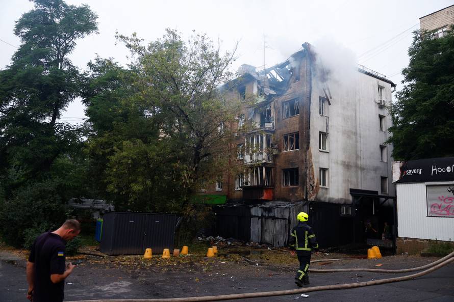Aftermath of a Russian drone and missile attack in Kyiv