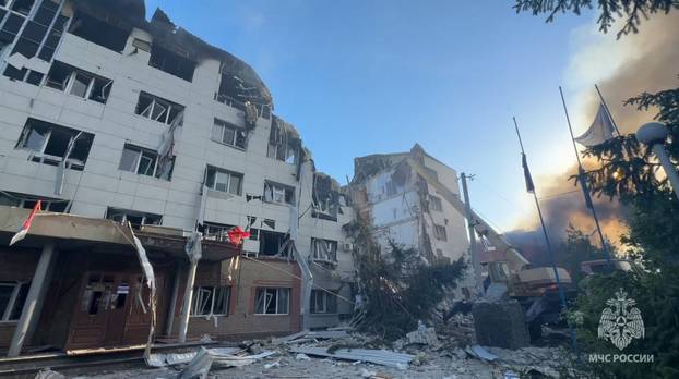 Aftermath of drone attack on Luhansk dormitory building amid Russia-Ukraine conflict