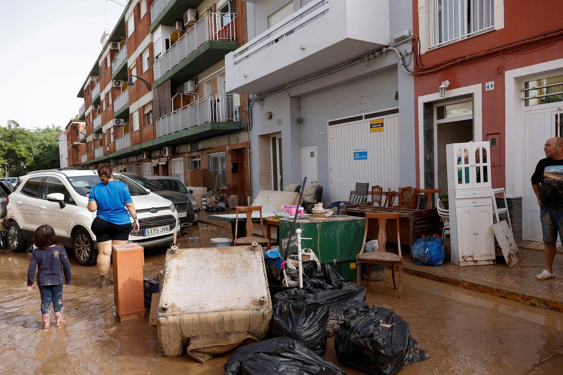 Valencia region hit by cold front causing floods, in Guadassuar