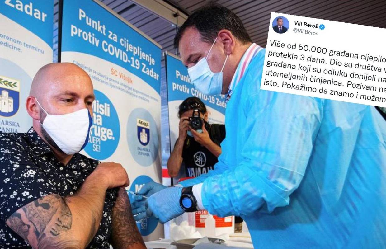 Beroš: Više od 50 tisuća ljudi cijepilo se u zadnja tri dana. Pokažimo da možemo još bolje