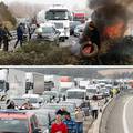 VIDEO Španjolski seljaci pale gume i grane na autocesti kod Girone, napravili potpuni kaos