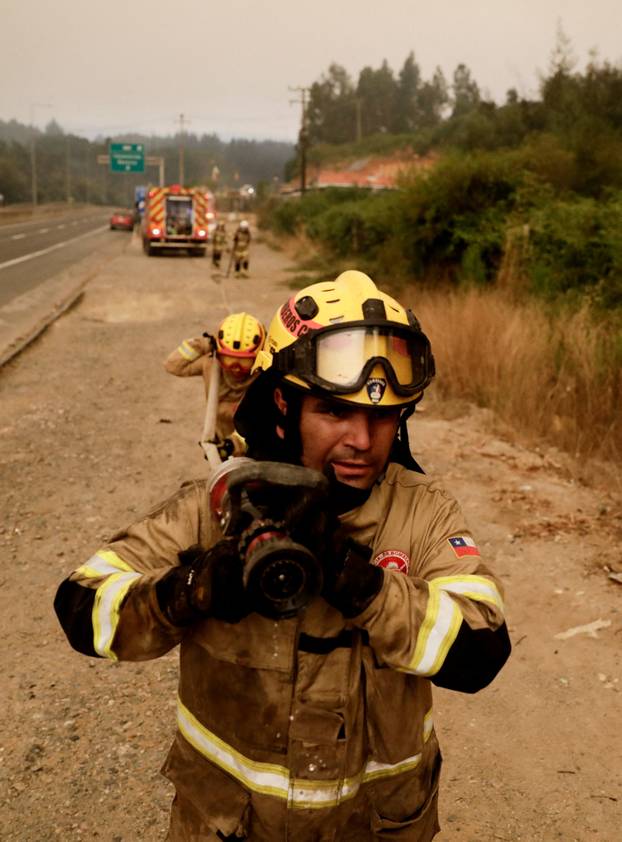 Wildfire burns in Chile