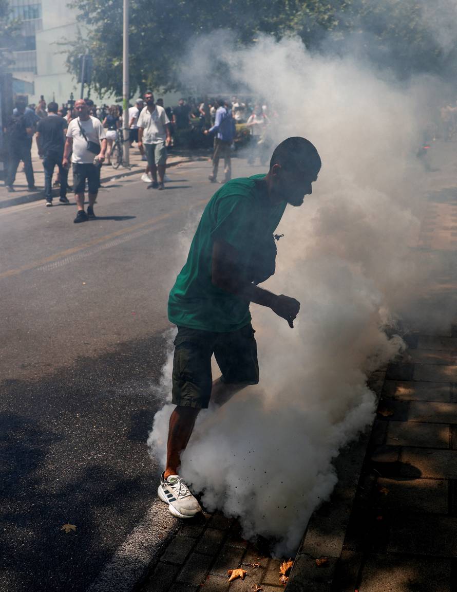 Protest against a planned luxury resort backed by a company linked to Jared Kushner, the son-in-law of U.S. President Trump, in Tirana