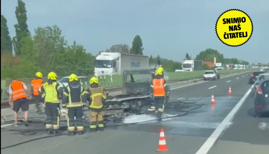 VIDEO Buktinja na zagrebačkoj obilaznici: Zapalio se kamion, nastala je kilometarska gužva!
