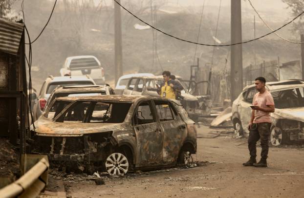 Wildfire burns in Chile