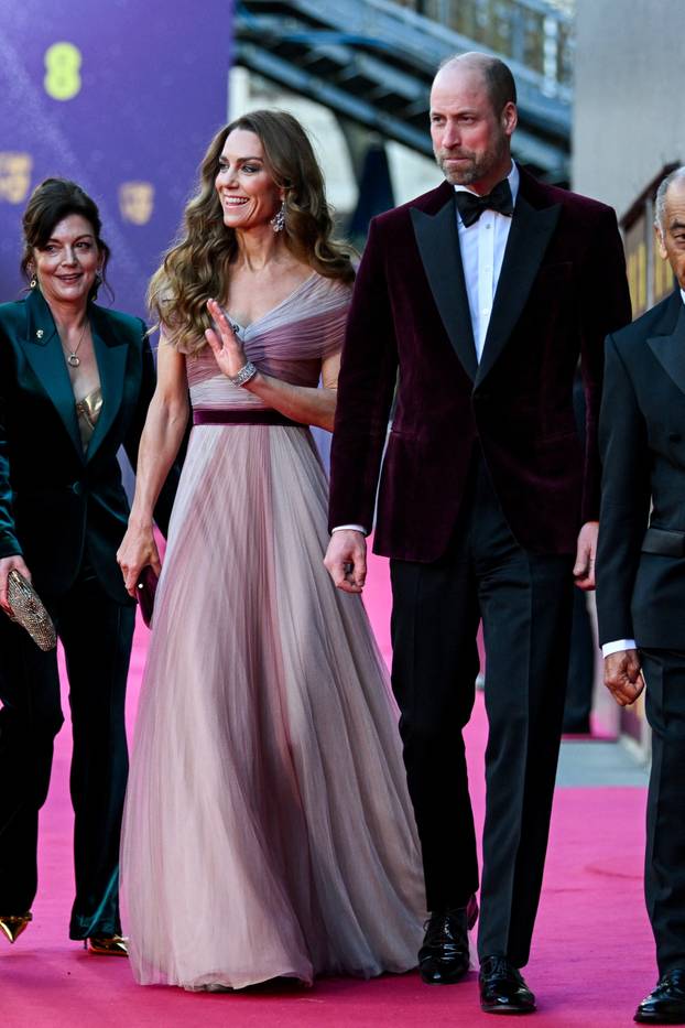 Britain's Prince William and Catherine attend the BAFTA Film Awards 2026, in London