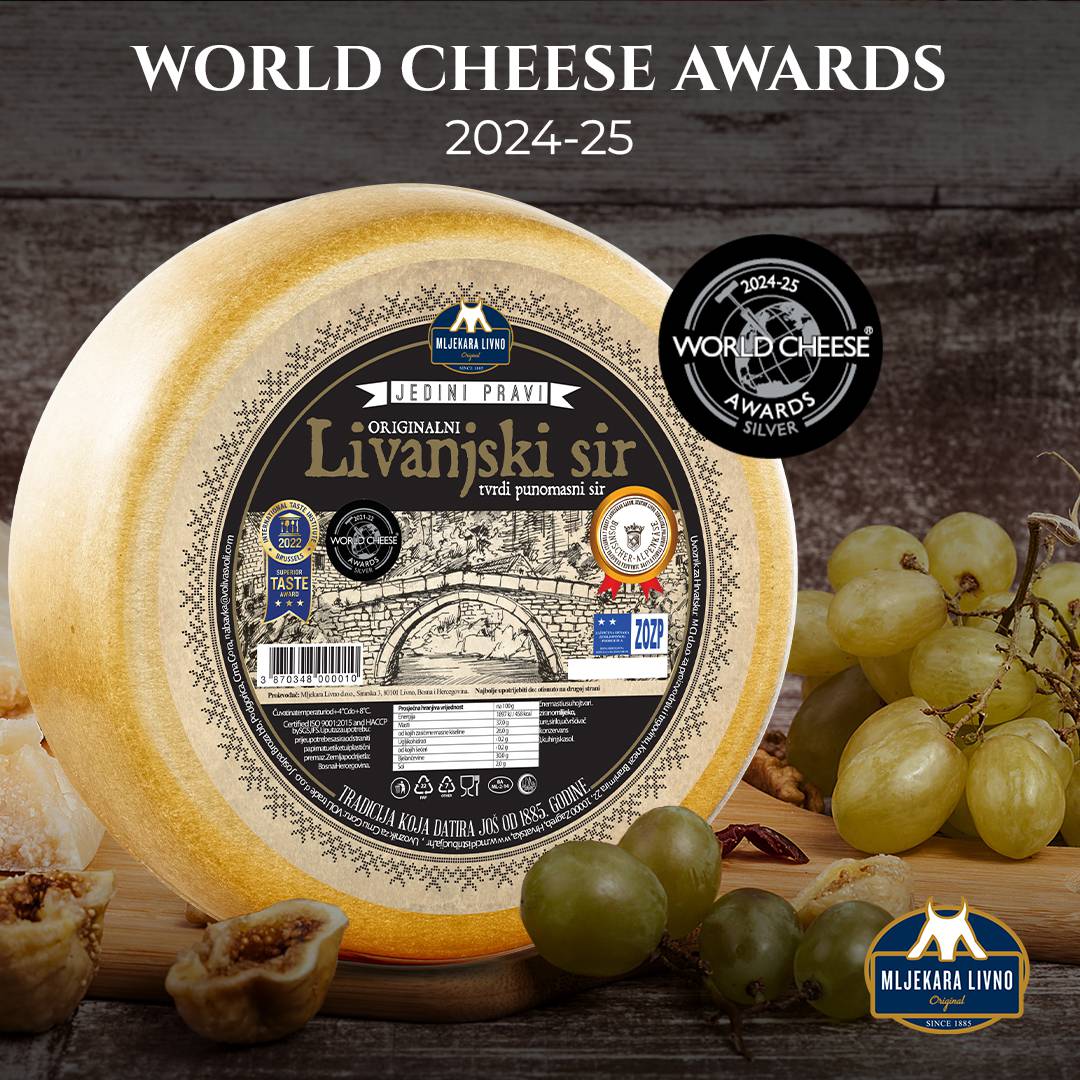 Veliki uspjeh Mljekare Livno na World Cheese Awards 2024.