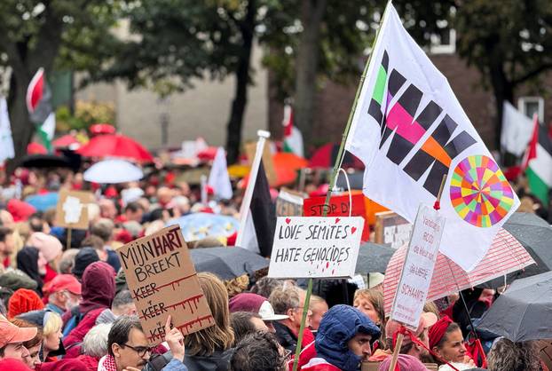Protest demanding a tougher stance from the Dutch government against Israel's war in Gaza, in Amsterdam