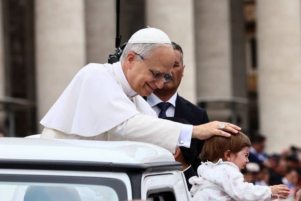 Pope Leo XIV holds his first general audience in St. Peter's Square at the Vatican