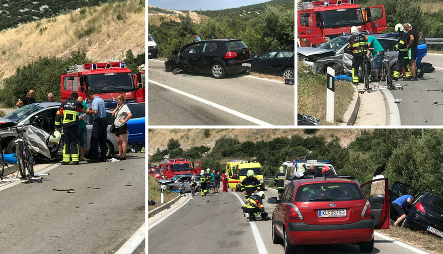 Lančani sudar u blizini Tisnog: Ljudi ostali zarobljeni u autu...