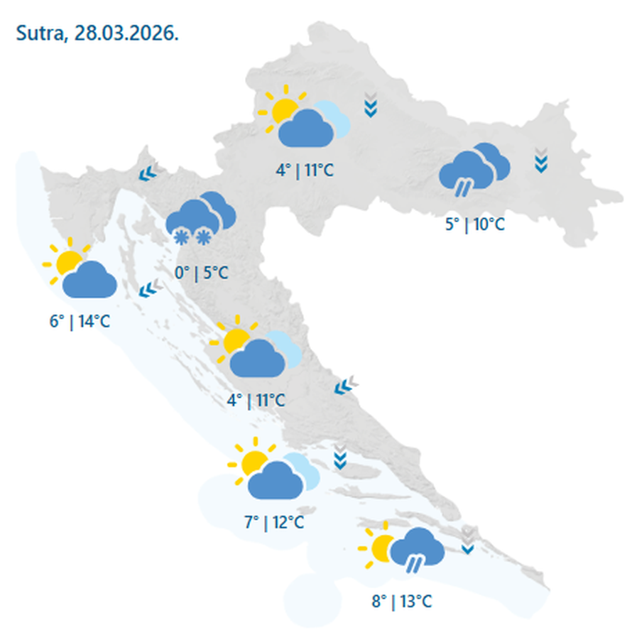 Evo kakvo nas vrijeme čeka za vikend: U gorju će biti snijega i jakog vjetra, ali nešto blaže...