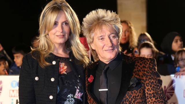Singer Rod Stewart arrives with his wife Penny Lancaster for the Pride of Britain Awards in London