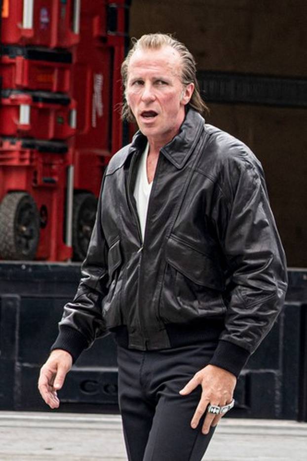 EXCLUSIVE: Christian Bale looks unrecognizable as Raiders owner Al Davis on set of 'Madden' in Atlanta, Georgia.