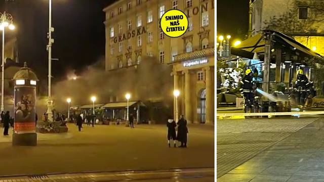 VIDEO Požar u podrumu zgrade na Jelačićevu trgu u Zagrebu: 'Odjednom je sve bilo u dimu'