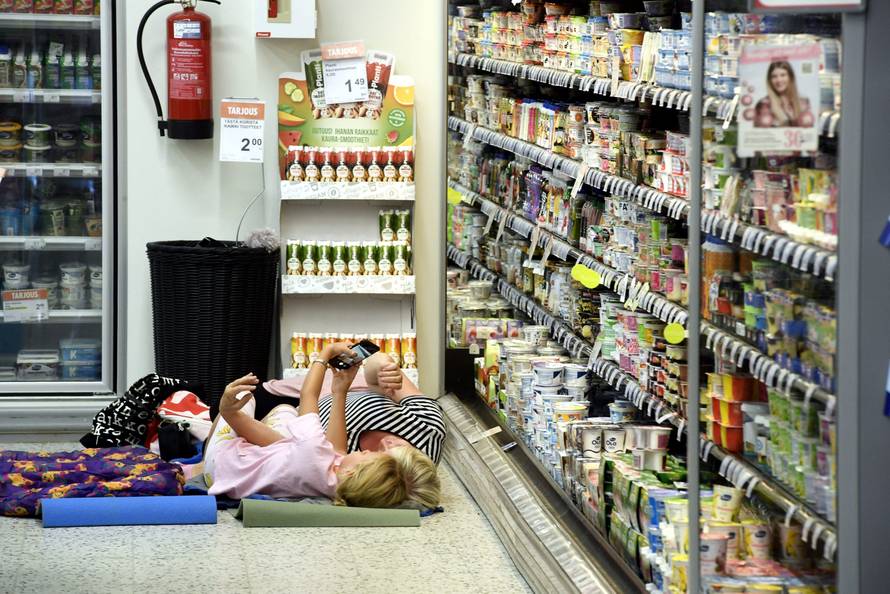 Supermarket sleepover in Helsinki