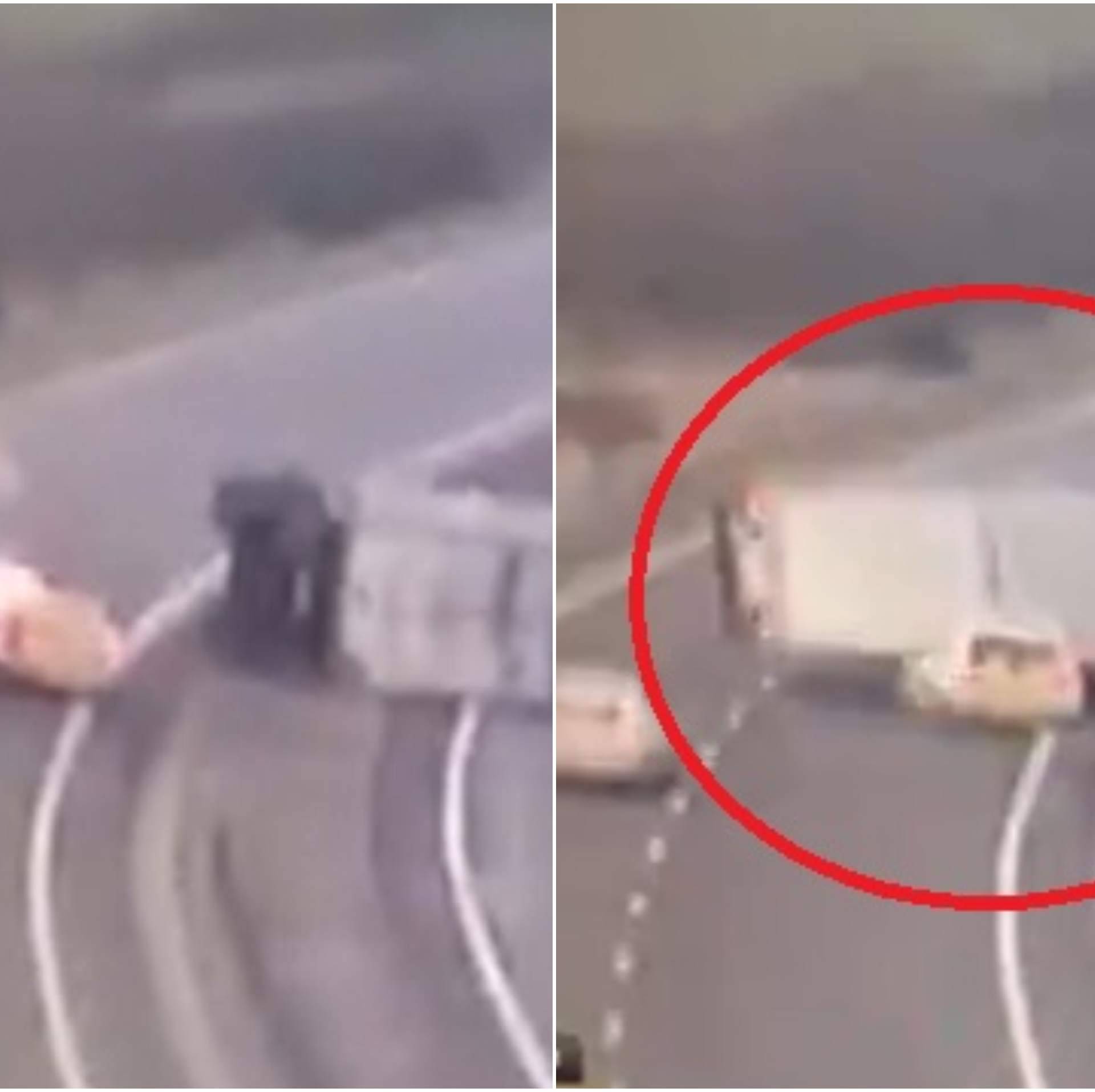 Jaki vjetar otpuhao kamion na policijski auto: Smrskao ga je!