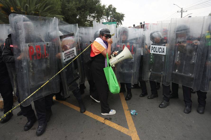 Protest march ahead of the opening match of the 2026 FIFA World Cup in Mexico City