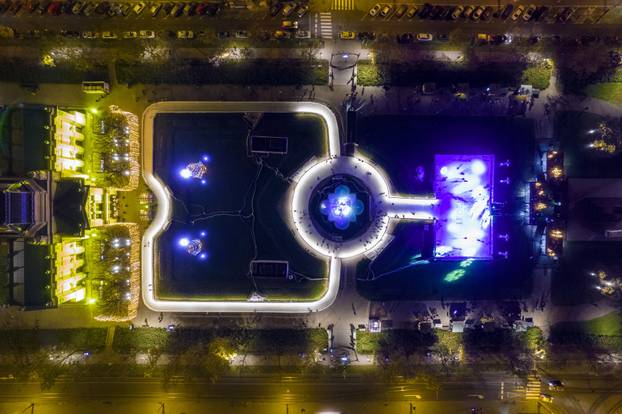 Pogled iz zraka na Advent u Zagrebu