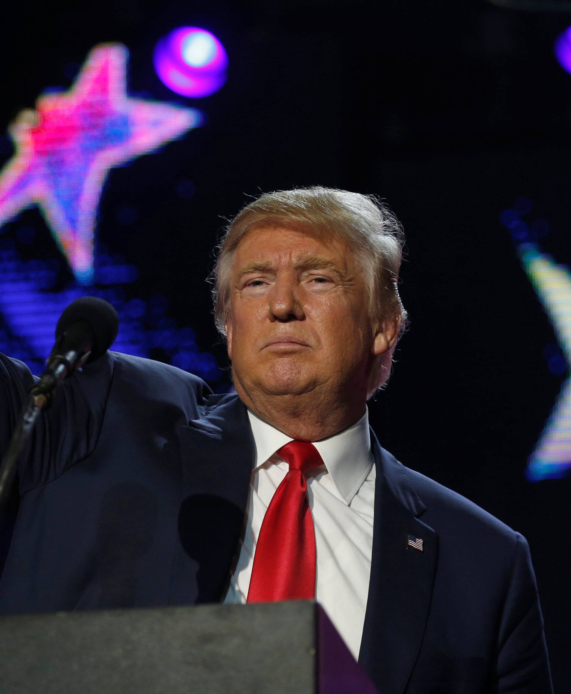 Trump speaks at a charity event in Edison, New Jersey